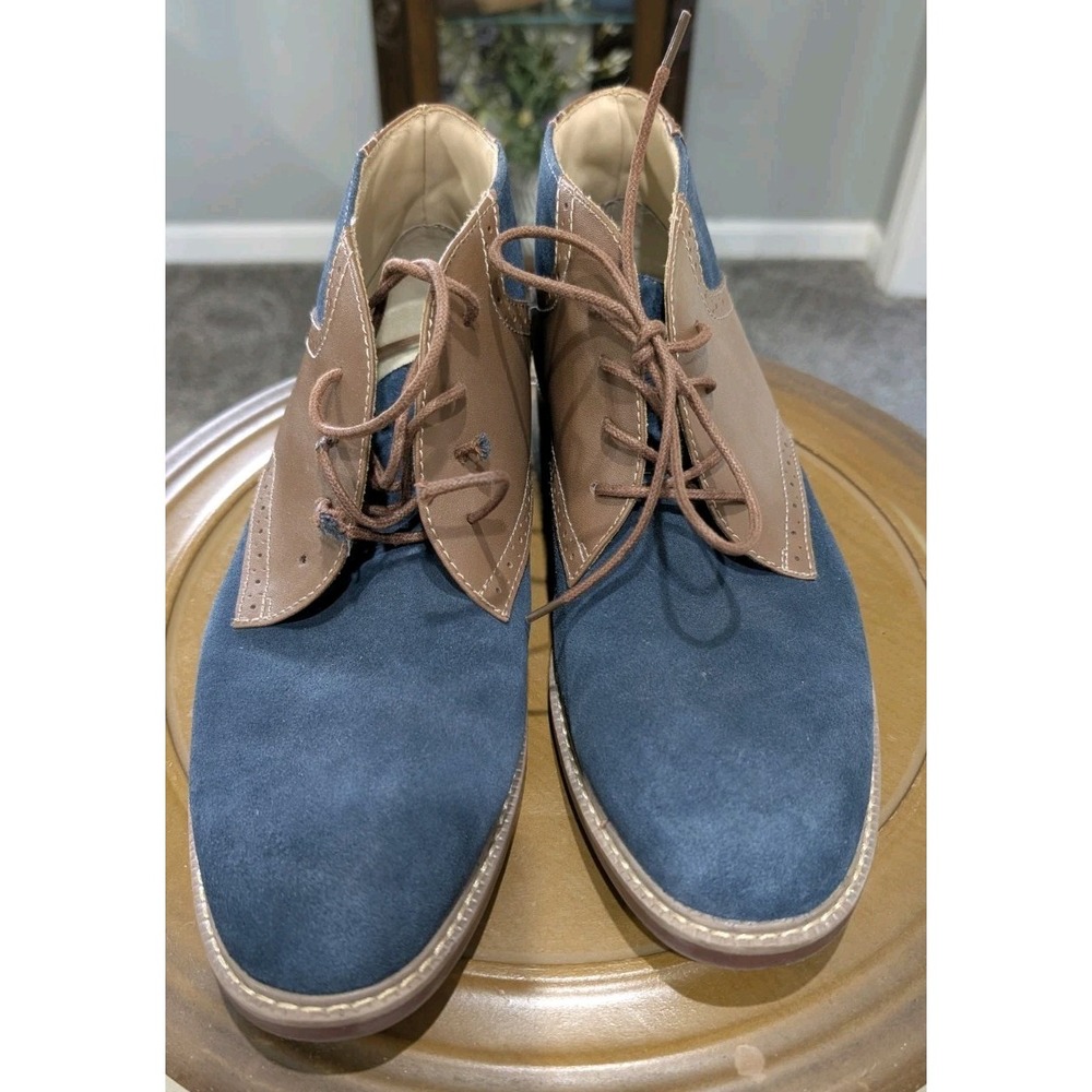 G.H. Bass Paramount Men's Leather Ankle Boot - Size 10.5 - Blue / Tan